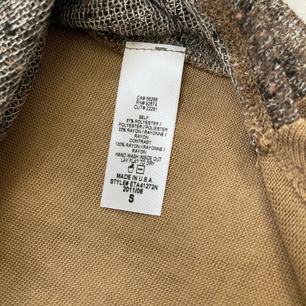 Ella Moss Long Sleeve Knit Cowl Top Size Small